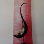 Gouache "Héron" (0,60m x 0,20m)