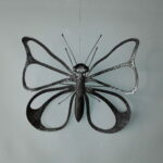 Papillon (40cm x 40cm) - Acier 10/1000 martelé ciselé